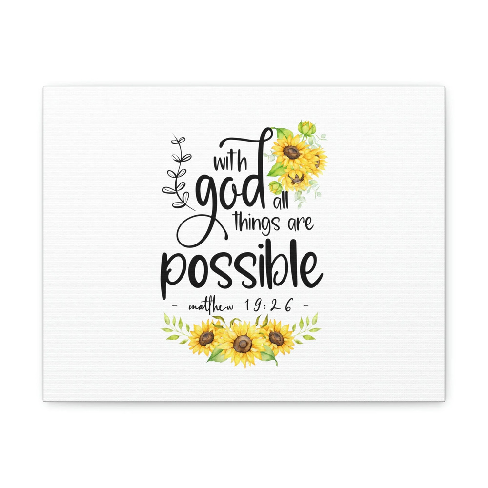 Scripture Walls Things Are Possible Matthew 19:26 Sunflower Christian Wall Art